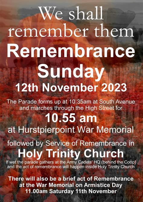 Remembrance Sunday - 12th November 2023 - Hurstpierpoint & Sayers ...