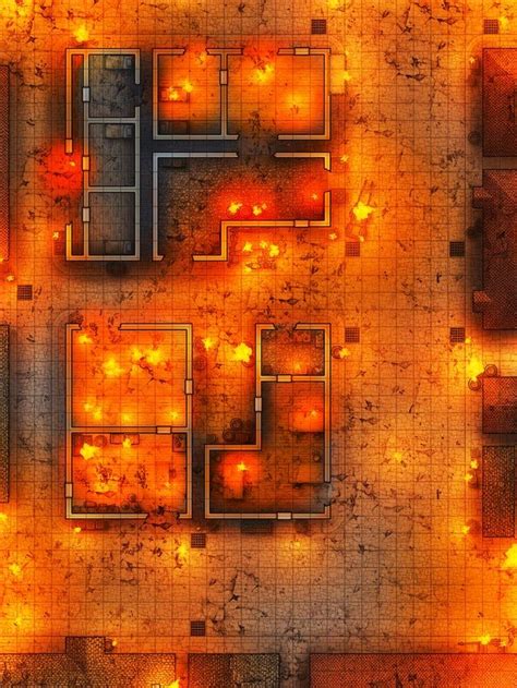 Dnd Burning Town Map