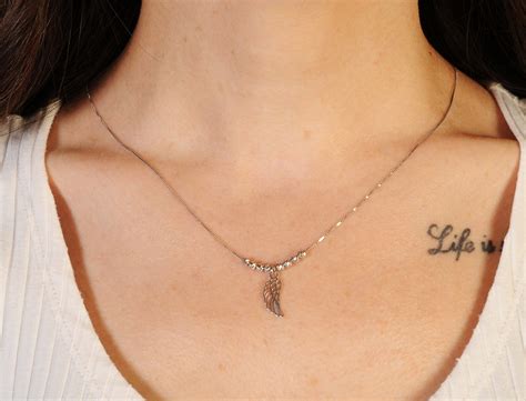 Silver Wing Necklace Angel Wing Necklace Dainty Silver - Etsy