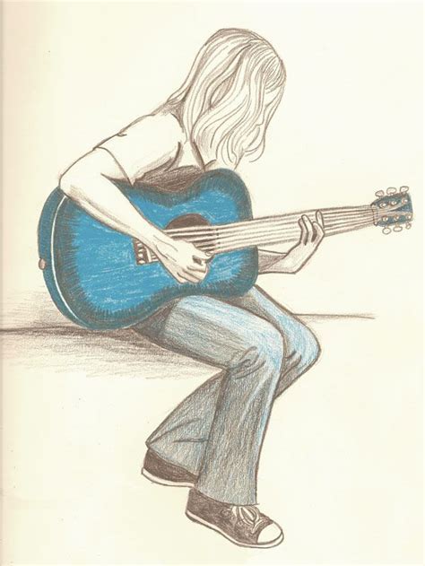 Drawings | Girl drawing sketches, Music drawings, Guitar drawing