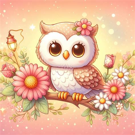 Beautiful owl sits on a flower branch in 2024 | Eulen bilder, Geburtstagswünsche, Eule
