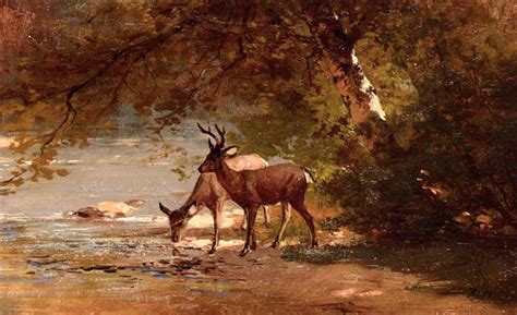 Deer in a Landscape - Thomas Hill - WikiArt.org