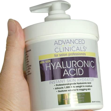 Advanced Clinicals Anti-Aging Hyaluronic Acid Cream for Face, Hands, Body. Instant Skin Hydrator ...