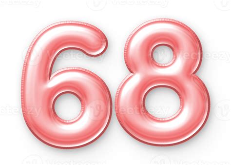 68 Number Balloon Pink 24652349 PNG