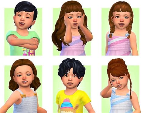 TROPICAL SPLASH 🌴 - Toddler Hair Conversions | Toddler hair sims 4, Sims hair, Toddler cc sims 4