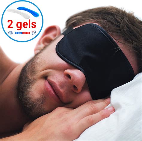 Sleeping Eye Mask with Gel - New 2018 Natural Soft Eye Cover with Hot and Cold Gels - Deep Sleep ...