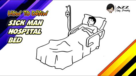 How to draw Sick Man Hospital Bed step by step - YouTube