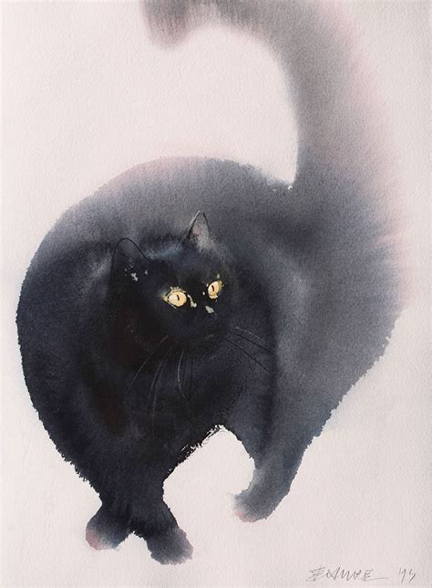 japanese ink painting animals - חיפוש Google | Watercolor cat, Black ...