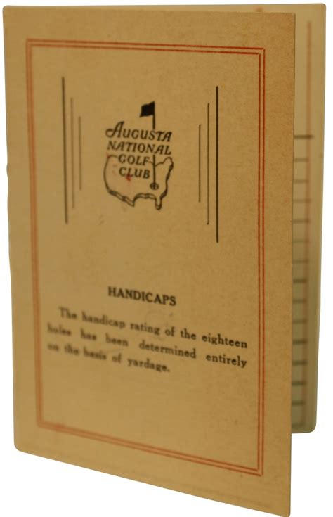 Lot Detail - 1936 Augusta National Golf Club Scorecard