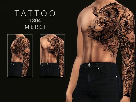 Baixado | Sims 4 tattoos, Sims 4 piercings, Sims 4 men clothing