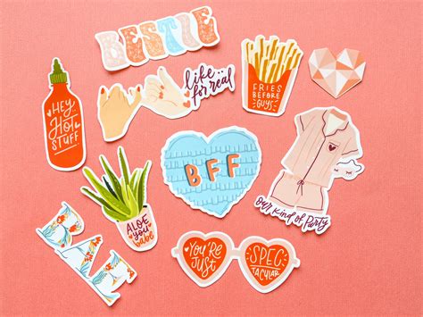 A set of BFF stickers / Best friends stickers / Bestie BAE | Etsy