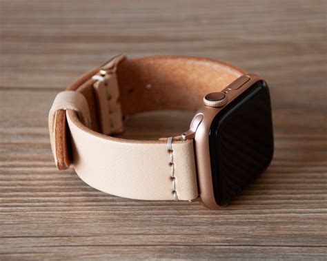 Apple Watch Band 41mm 45mm 40mm 44mm 49mm Ultra 38mm 42mm Leather Watch Band, Natural Vegetable ...