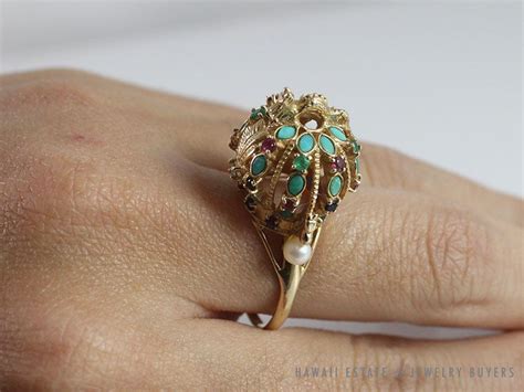 VINTAGE 1984 FRANKLIN MINT 14K GOLD MING DYNASTY HOMAGE CROWN RING (SZ 9.25) | Crown ring ...