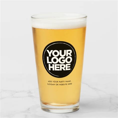 Personalized Logo and Text Beer Glasses | Zazzle