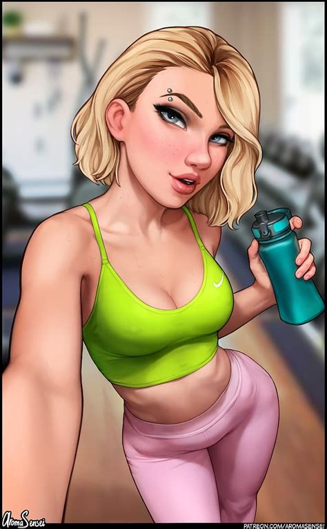 HD wallpaper: Gwen Stacy, Marvel Comics, blonde, gym clothes, green top ...