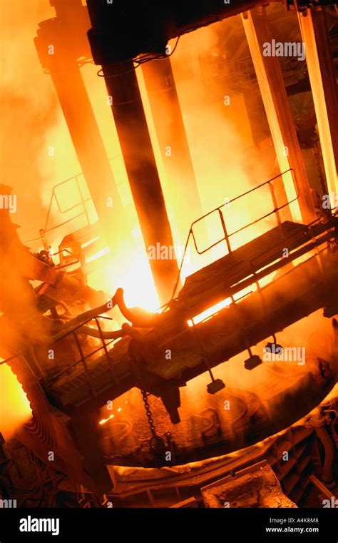 Molten steel factory Stock Photo - Alamy