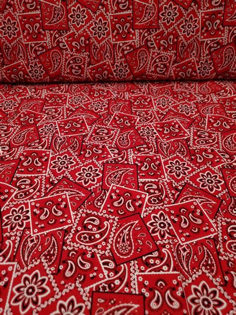 Cotton Material Red Bandana Fabric Bandana Cotton Fabric | Etsy