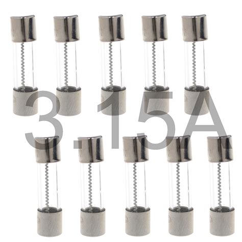 pack of 10 pcs Slow-Blow Fuse 3.15A 250V Glass Fuses 20 x 5mm: Amazon.co.uk: Lighting