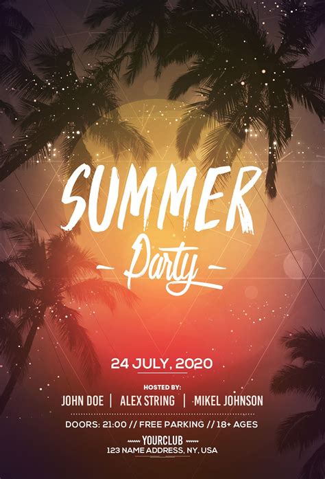 Summer Party Flyer Templates - Printable Word Searches