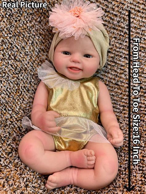 16 Inch Full Body Silicone Bebe Reborn Girls Handmade Lifelike Newborn Baby Doll For Children ...