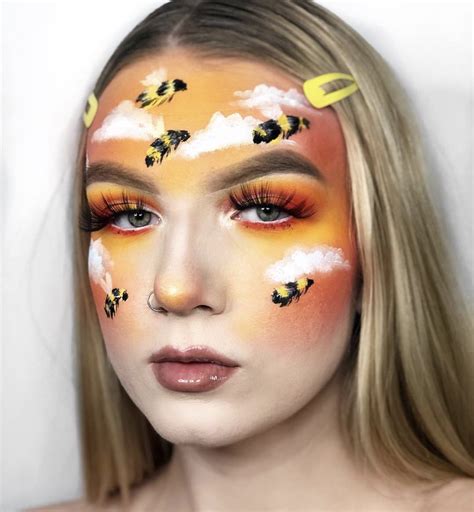 For the Bees makeup look | Bee makeup, Fantasy makeup, Halloween makeup ...