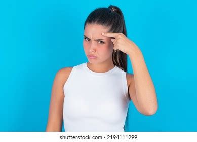 Beautiful Brunette Woman Wearing Withe Tank Stock Photo 2194111299 | Shutterstock