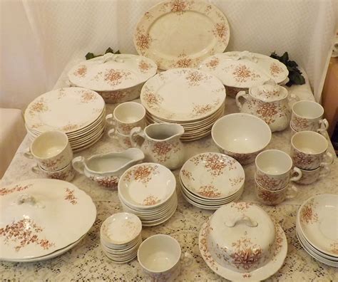 Antique 88 Piece English Ironstone China Dinnerware Set for 10 by BlackwolfAntiques on Etsy ...