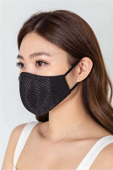 Ear Loop - Embossed Black Mask