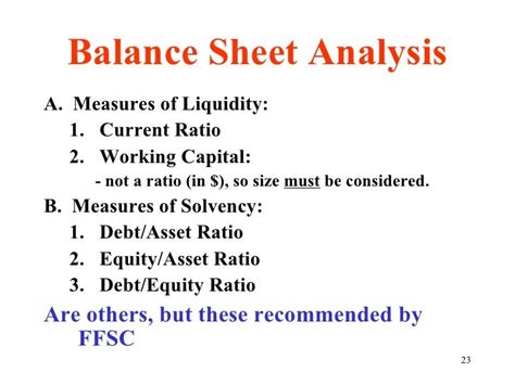 Balance Sheet Analysis