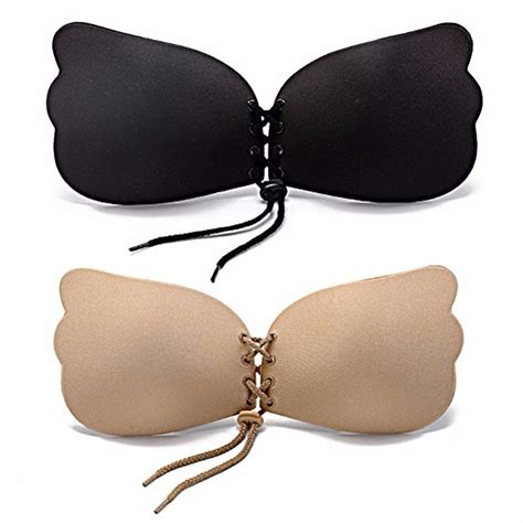 Iado Backless Bra 2pcs Self Adhesive Silicone Nude Invisible Push Up Bra Strapless Bras For ...