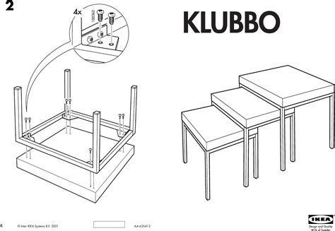 Ikea Klubbo Nesting Tables Set 3 Assembly Instruction