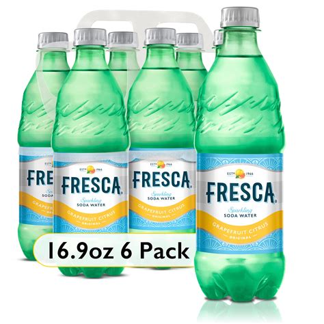 Fresca Grapefruit Citrus Sparkling Soda Water Bottles, 16.9 fl oz, 6 Pack - Walmart.com