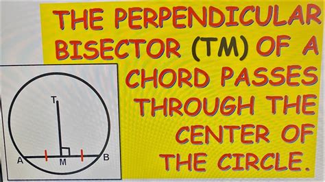 The perpendicular bisector of a chord passes through the center of the circle - YouTube