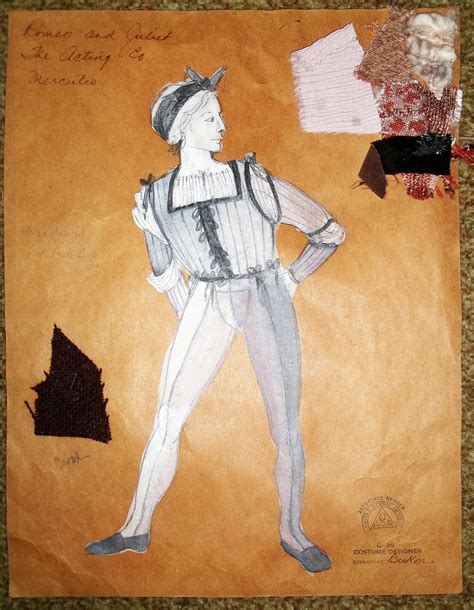 Mercutio Costume Sketch, ROMEO AND JULIET by Jeanne Button - Broadway ...