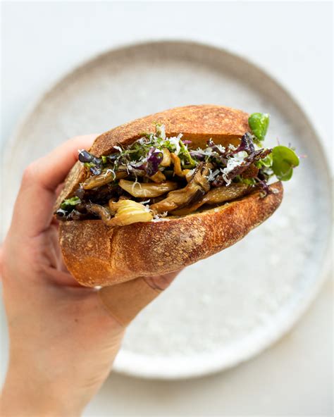 Crispy Mushroom Sandwich with Basil & Parmesan - Justine Doiron