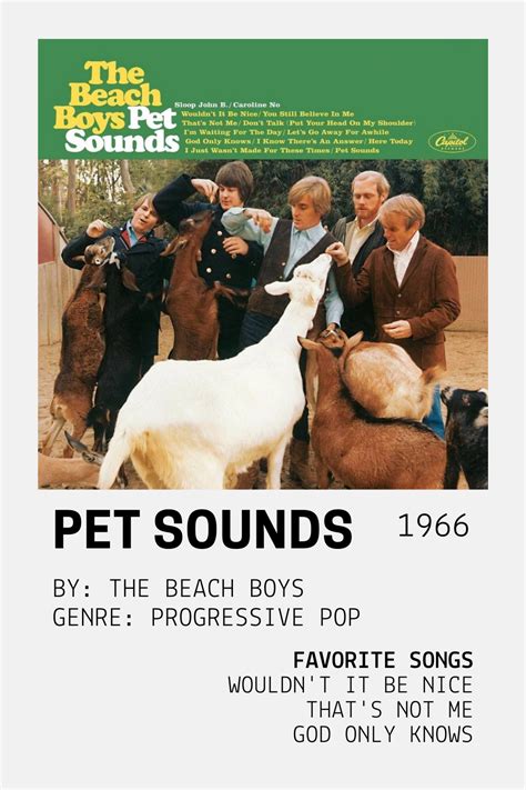 Pet Sounds - The Beach Boys - Cover minimalist poster in 2021 | Music ...