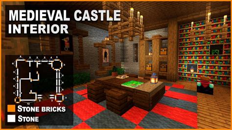 Minecraft: How to decorate a Medieval Castle | Interior Design Tutorial - YouTube