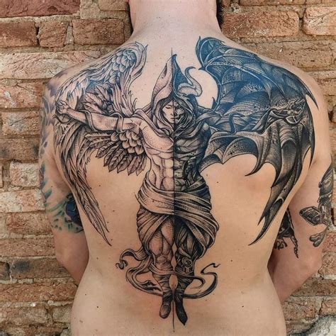 Tattoo uploaded by Eder Carvalho • Tattoo anjo e demônio • 874457 ...