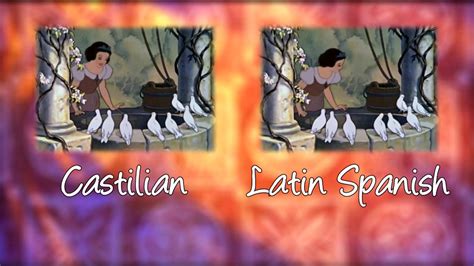 Disney Heroines Comparison: Castilian vs Latin Spanish - YouTube