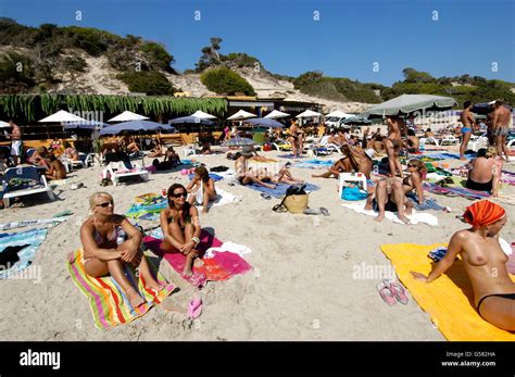 People in Salinas beach, Ibiza, Spain Stock Photo - Alamy