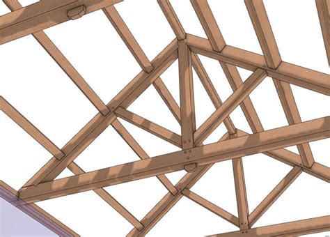 24′ Clear Span King Post Truss Roof with Purlins - Timber Frame HQ