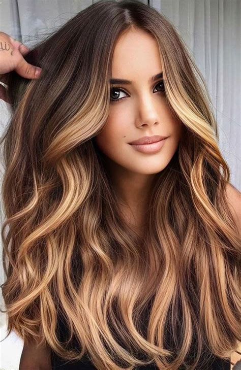 35 Ways to Upgrade Brunette Hair : Toffee Blonde Highlights | Dark hair ...