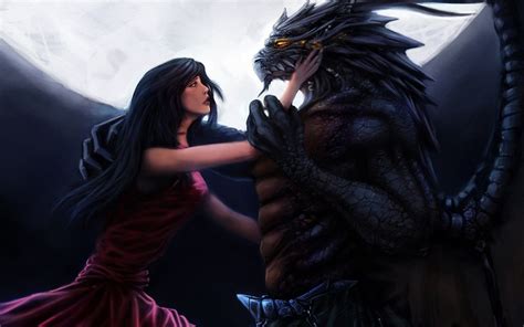 fantasy art couple | Art, night, moon, couple, girl, monster, monster ...