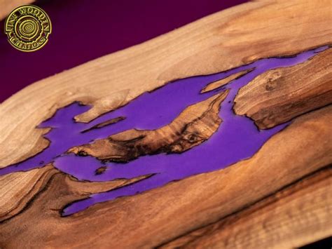Deep purple resin coffee table with glowing resin | Etsy Deep Purple, Table Cafe, Table Bench ...