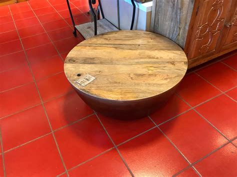 Rustic low wood coffee table round form Pier One | Round coffee table, Round wood coffee table ...