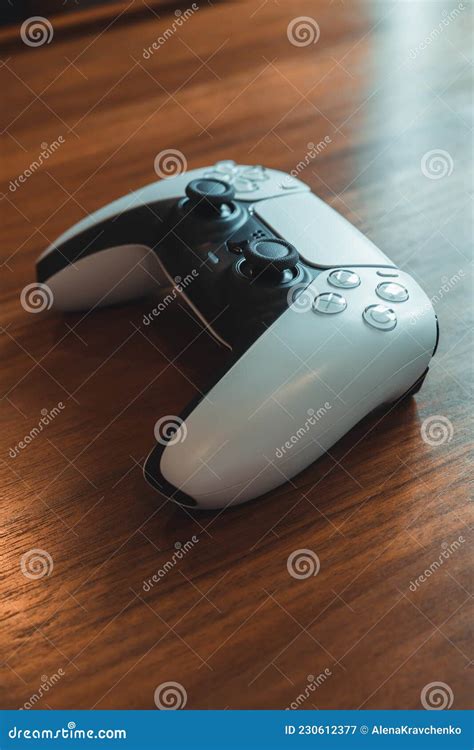 Side View of Playstation 5 PS5 Controller on a Table Editorial Photography - Image of gamepad ...