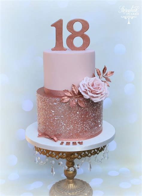 Rose Gold Birthday Cake Rose Gold Birthday Cake, Rose Gold Glitter Cake # ... - #birthday #c ...