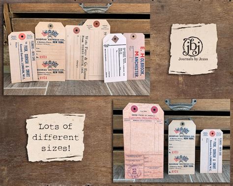 Vintage Luggage Tags Pack 1 Digital Download Printables 7 - Etsy