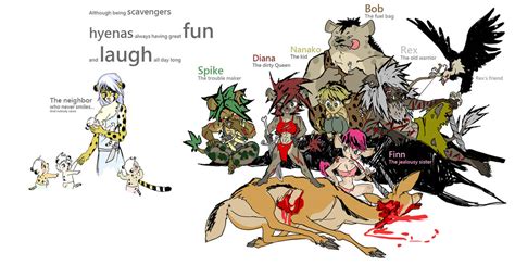 One happy spotted hyena clan by yujiandhisboa on DeviantArt