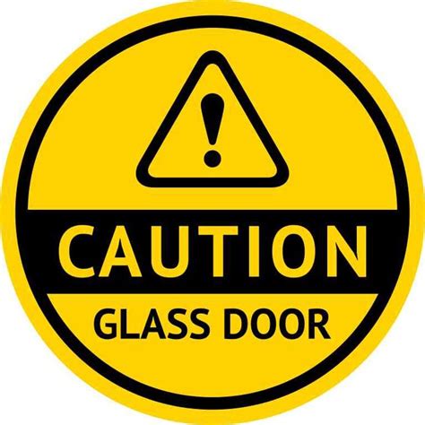 5in x 5in Symbol Caution Glass Door Sticker Vinyl Business Sign Door Decal